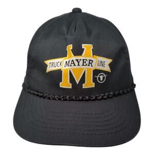 That Hat 5 Panel Black Yellow OS Truck Mayer Line Snapback Rope Adjustable Cap